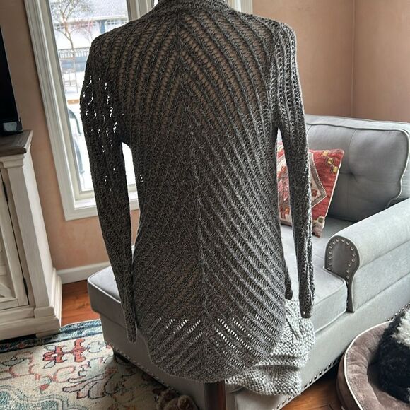 Eileen Fisher crocheted cotton cardigan, loose weave -spring/ summer small - Picture 3 of 9